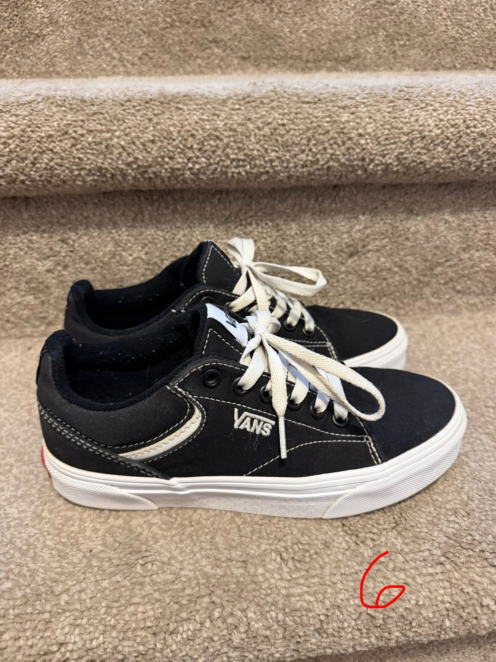 Vans Black and White Low-Top Canvas Sneakers